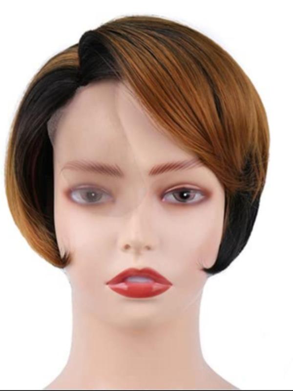 12 Inch Short Straight Pixie Cut Wigs for Women, Gorgeous Fluffy Wigs without Bangs, Synthetic Hair Lace Front Wigs for Party, Daily Use