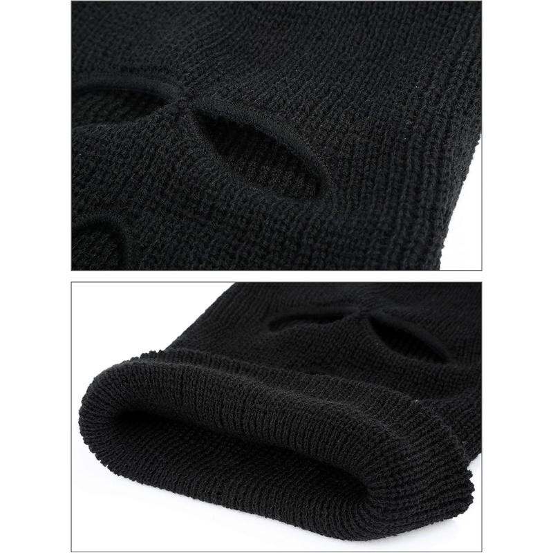 2 count Knitted Full Face Cover 3 Hole Mask Winter Balaclava Face Cover, One Size