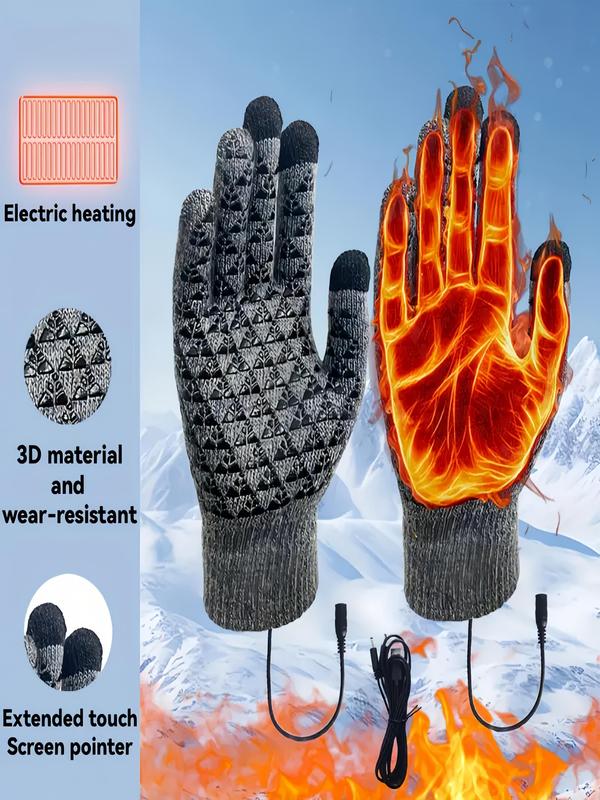 USB Rechargeable Electric Heated Gloves, Unisex Touch Screen Thermal Gloves, Winter Warm Gloves for Outdoor Sports, Fashion Accessories for Men & Women