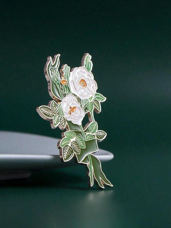 Flower Design Brooch, Elegant Clothes Brooch for Women & Men, Fashion Brooch for Daily Clothing Decor, Trendy All-match & Exquisite Brooch for Birthday Gift