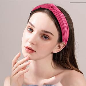 10 Pack Knotted Wide Headbands for Women Cute Fashion  Wrap in Solid Color Non-slip Hair Accessories for Daily Festival Presents