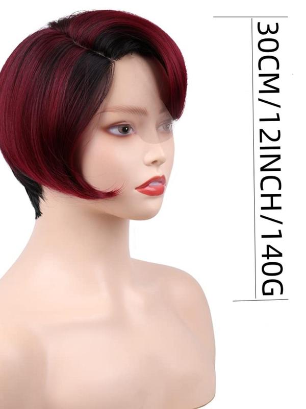 12 Inch Short Straight Pixie Cut Wigs for Women, Gorgeous Fluffy Wigs without Bangs, Synthetic Hair Lace Front Wigs for Party, Daily Use