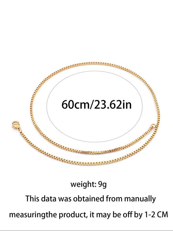 Simple Style Plain Color Stainless Steel Chain Necklace, Fashion Jewelry for Party, Daily Clothing Decor, Trendy All-match & Exquisite Jewelry for Birthday Gift