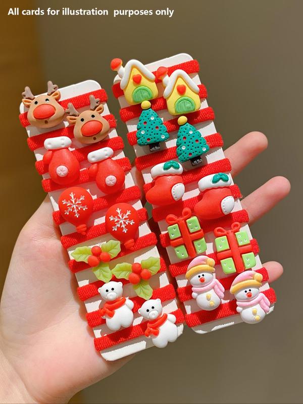 Cute Christmas Themed Hair Tie, 2024 New Style Santa Claus & Reindeer & Snowman Design Hair Tie, Fashion Hair Accessories for Women & Girls Hairstyles Ideas