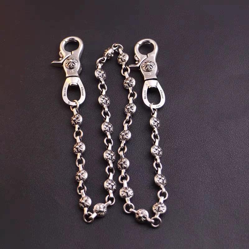 Cool boys and girls round bead cross double buckle waist chain pants chain personality retro bag hanging chain versatile, the first choice for gifts