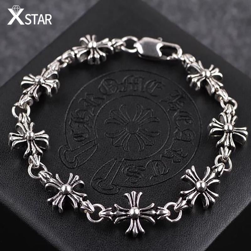 [Limited time offer] Xstar Punk Style New Cross Retro Bracelet High End Niche Jewelry Couple Titanium Steel Bracelet Gift Handmade Accessories Cross Bracelet