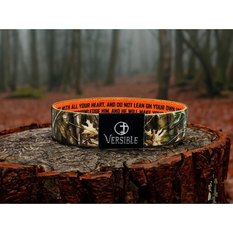 Forest Camo   Proverbs 3:5-6 Wristband