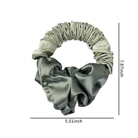 Heatless Curling Silk Scrunchie for Women, Soft Elastic Satin Silky Hair Tie, Sleepy Styling Accessories, Silk Ponytail Holder hairbow slides