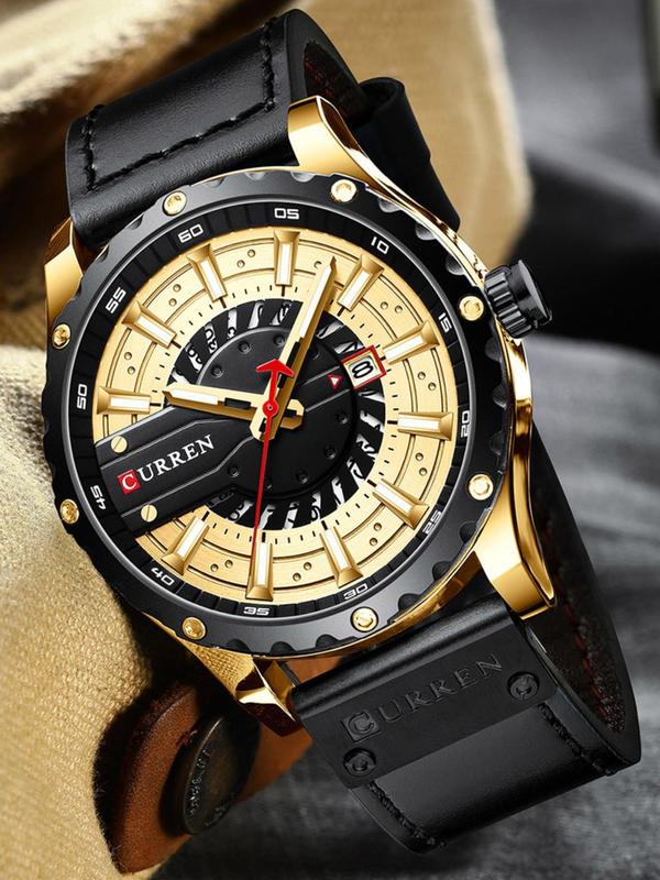 Men's Business Fashion Round Dial Quartz Watch, Fashion Watch for Party, Daily Clothing Decor, Trendy All-match & Exquisite Watch for Birthday Gift with Box