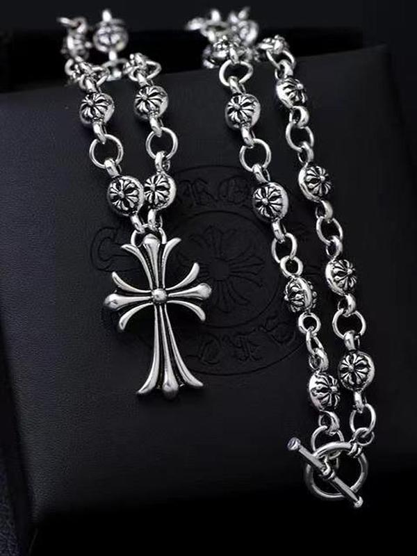 Punk Style Cross Pendant Necklace, Fashion Jewelry for Party, Daily Clothing Decor, Trendy All-match & Exquisite Jewelry for Birthday Gift