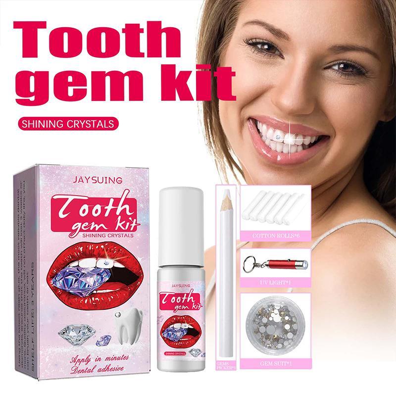 Tooth Gem Kit, 1 Set Diy Tooth Jewelry Kit, Shiny Tooth Decoration Kit, Easy To Use, DIY Tooth Decoration Tool for Women & Girls, Christmas Gift