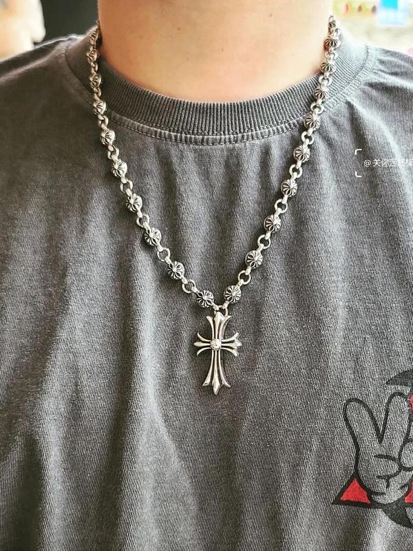 Punk Style Cross Pendant Necklace, Fashion Jewelry for Party, Daily Clothing Decor, Trendy All-match & Exquisite Jewelry for Birthday Gift