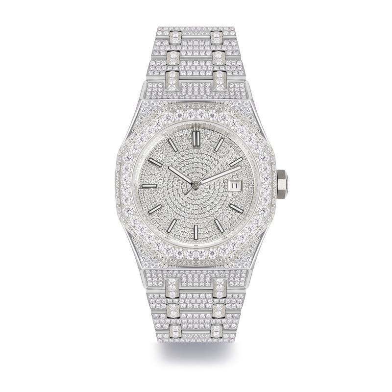 Full Synthetic Moissanite  Diamond Mechanical Watch 44MM