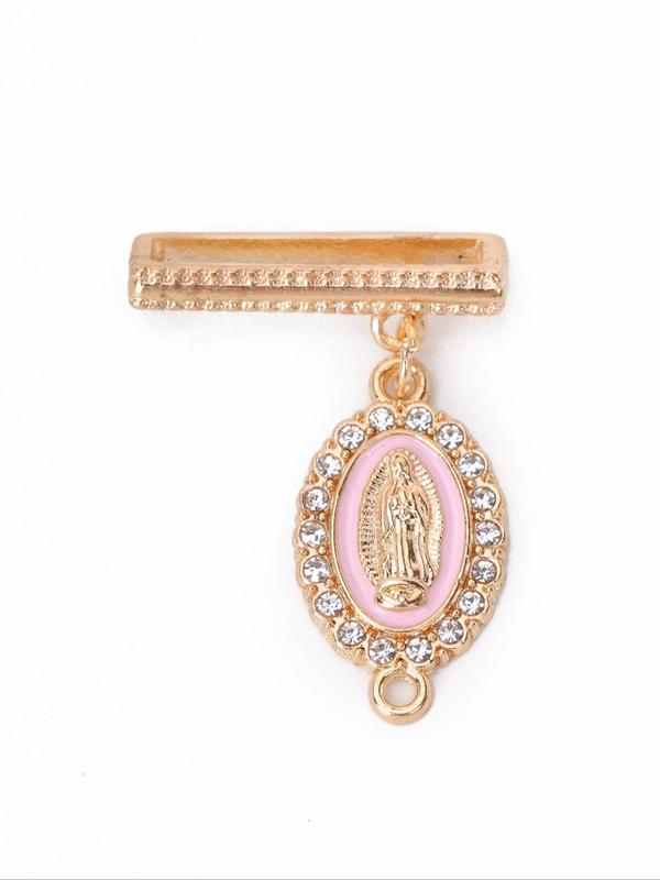 Rhinestone Decor Virgin Mary Watch Band Decorative Ring, Fashion Watch Band Design Ring for Women & Girls, Trendy Exquisite Watch Accessories for Birthday Gift