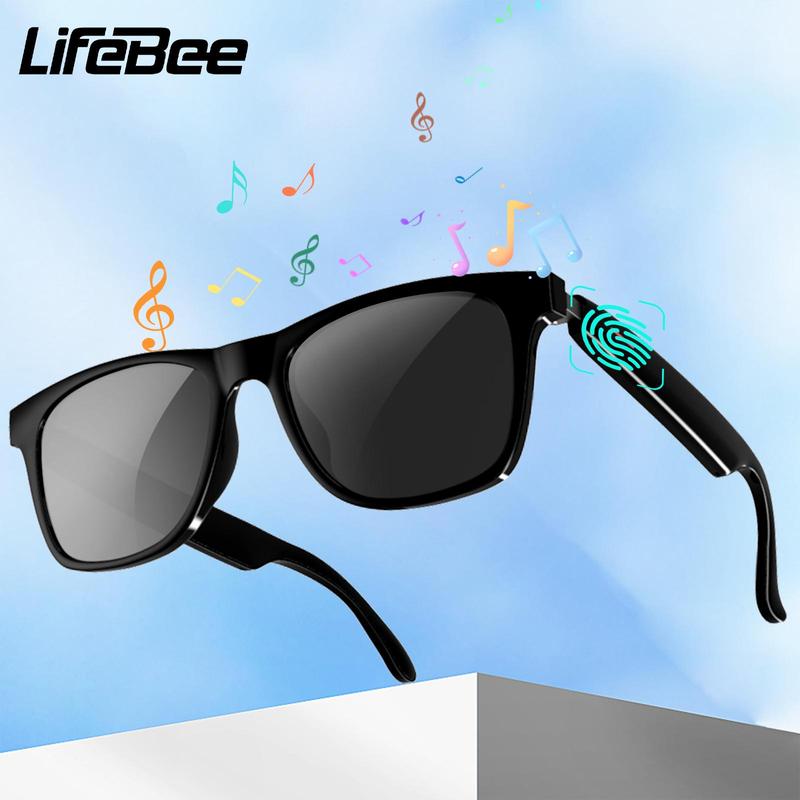 LIFEBEE E13 Smart Glasses, BT Sunglasses with Built-in High-sensitivity Microphone Speaker, UV Resistant Audio Smart Sunglasses with Voice Calls, Wearable Smart Glasses for Men & Women