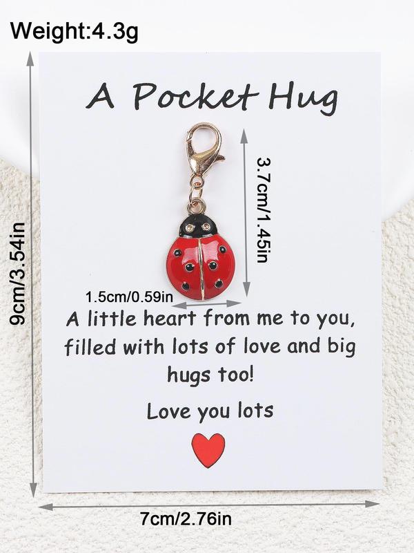 Cute Ladybug Design Keychain, Boho Style Keychain for Women & Men, Fashion Accessories for Bag & Car Key Decoration