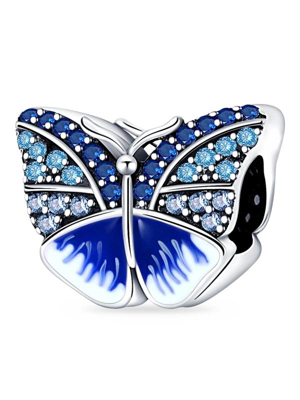 Women's Elegant Butterfly Design Charm, Trendy Rhinestone Decor Charm for Bracelet & Necklace Making, DIY Accessories for Jewelry Making