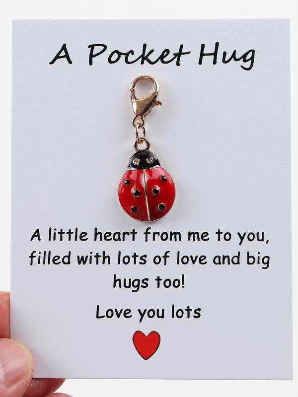 Cute Ladybug Design Keychain, Boho Style Keychain for Women & Men, Fashion Accessories for Bag & Car Key Decoration