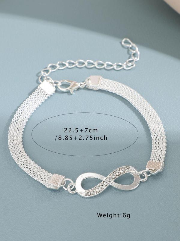 Fashion Elegant Rhinestone Decorated Anklet for Women, Fashion Jewelry for Party, Daily Clothing Decor, Trendy All-match & Exquisite Jewelry for Birthday Gift