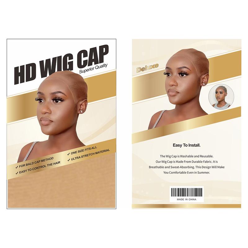 CurlyMe Invisible HD Wig Cap For Lace Front Wigs Sheer Nylon Stocking Cap Bulk Real Skinliked