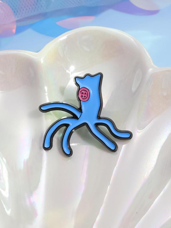 Cute Octopus Design Pins Brooch, Cartoon Animal Design Brooch, Fashion Clothes Accessories for Women & Men