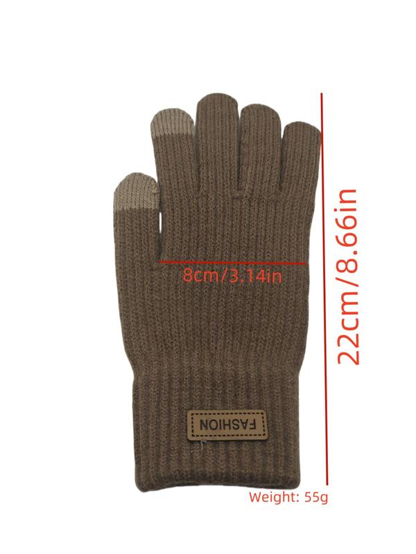 Women's Solid Touchscreen Thermal Design Lined Gloves, Casual Soft Comfortable Gloves for Fall & Winter, Fashion Accessories for Women & Girls