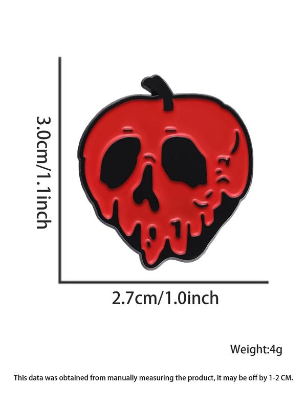 Novelty Cartoon Creative Skull & Apple Design Brooch, Fashion Creative Design Brooch for Party, Daily Clothing Decor, Trendy All-match & Exquisite Brooch for Birthday Gift