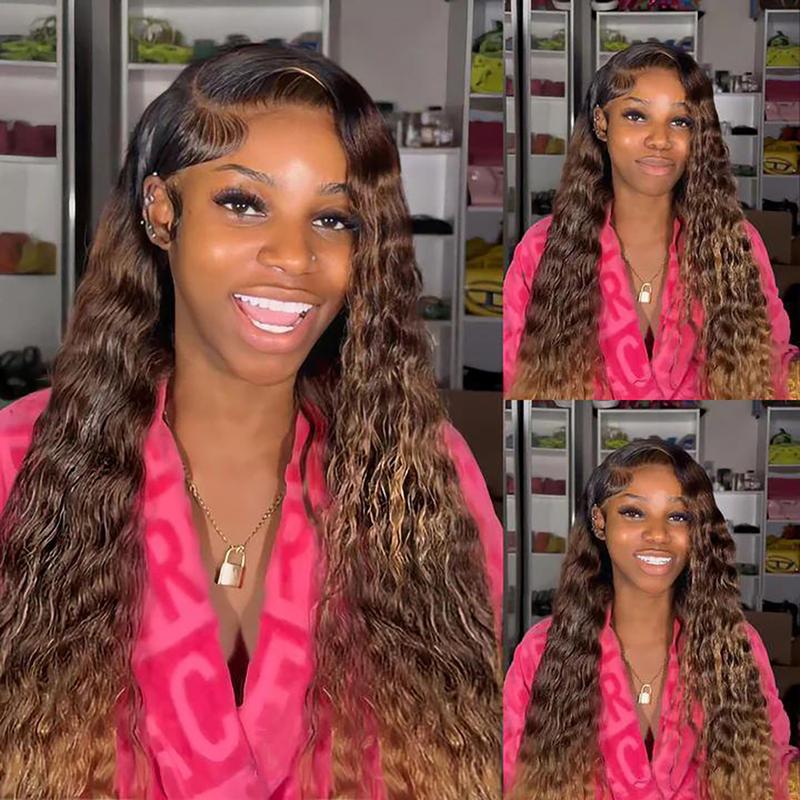 Tahikie 99J Burgundy Colored 13x6 HD Lace Front Deep Curly Human Hair Wigs