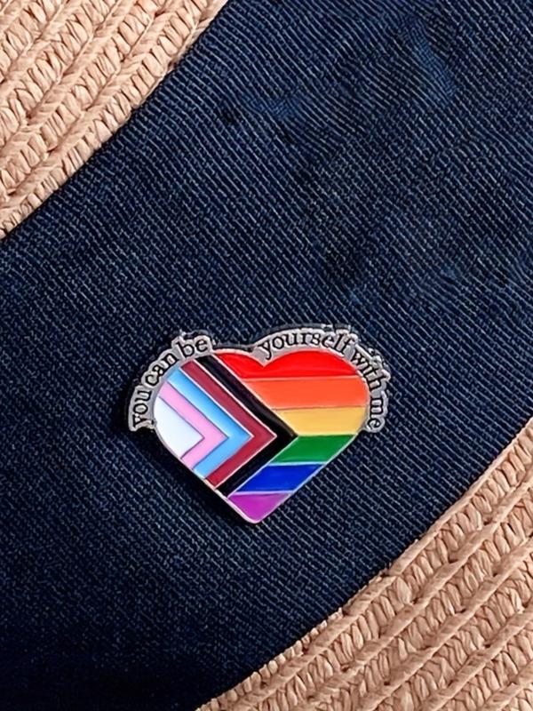 LGBT Pride Enamel Pin, Cute Heart Shaped Brooch, Fashion Accessories for Women & Men, Trendy All-match & Exquisite Brooch for Birthday Gift