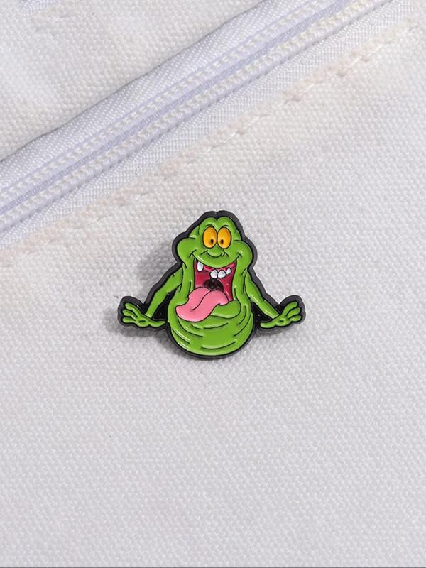 Cartoon Character Green Monster Design Brooch, Cute Badge for Daily Clothing Decor, Trendy All-match & Exquisite Brooch for Birthday Gift