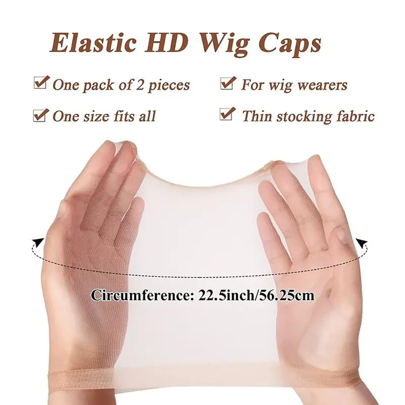 CurlyMe Invisible HD Wig Cap For Lace Front Wigs Sheer Nylon Stocking Cap Bulk Real Skinliked