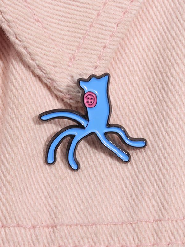 Cute Octopus Design Pins Brooch, Cartoon Animal Design Brooch, Fashion Clothes Accessories for Women & Men