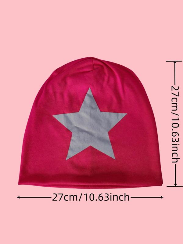 Trendy Star Pattern Beanie Hat, Street Trend Beanie Hat, Casual Outdoor Sports Hat for Men & Women