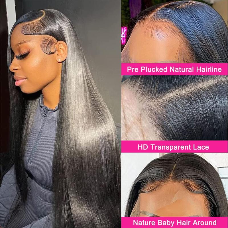 Lemoda 13x6 Full Lace Frontal Wig 180 Density Straight 13x4 Lace Front Wigs Human Hair Transparent Lace Pre Plucked 12A Brazilian Virgin Human Hair Wigs for Women