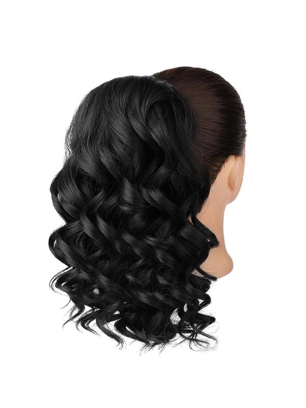 14 Inch Short Curly Ponytail Extension, Natural Looking Fluffy Synthetic Drawstring Ponytail Hairpiece for Women, Clip in Ponytail Hair Extensions Hairstyles Ideas