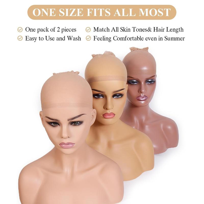 SuperNova HD Wig Caps, Thin Invisible Wig Cap For Women, 1 Pack 2PCs Transparent  And Breathable Bald Cap For Lace Frontal Wig