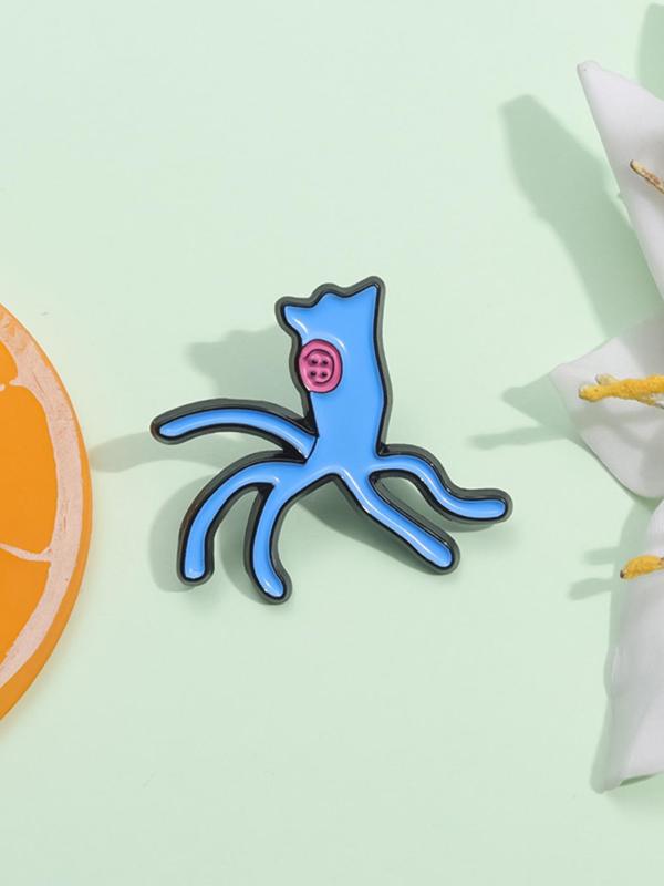 Cute Octopus Design Pins Brooch, Cartoon Animal Design Brooch, Fashion Clothes Accessories for Women & Men