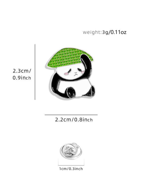 Unisex Colorblock Cute Panda Design Brooch, Fashionable Novelty Panda Design Brooch for Family & Friends for Gift