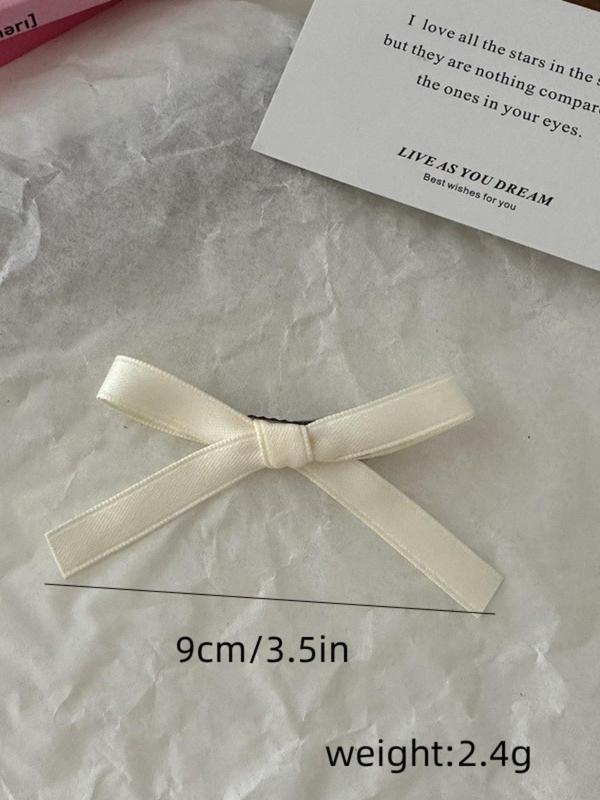 Minimalist Plain Color Bowknot Design Hair Clips, Casual 2024 New Trendy Cute Hair Clips, Fashionable Y2K Hair Accessories for Daily & Party Decor