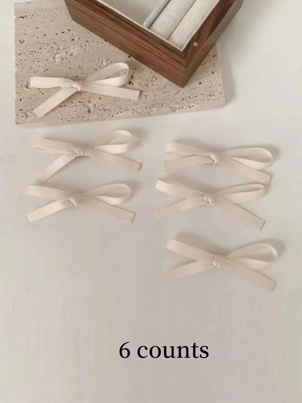 Minimalist Plain Color Bowknot Design Hair Clips, Casual 2024 New Trendy Cute Hair Clips, Fashionable Y2K Hair Accessories for Daily & Party Decor