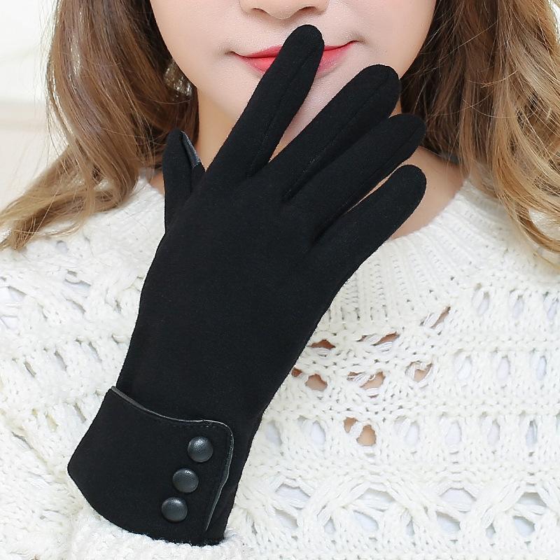 Womens Winter Warm Soft Cashmere Touch Screen Fleece Windproof Driving Gloves