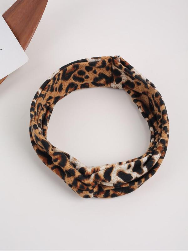 Vintage Leopard Pattern Hair Band, Soft Hair Band, Casual Versatile Hair Accessories for Women & Girls, Minimalist Headwear Suitable for Daily and Casual Wear