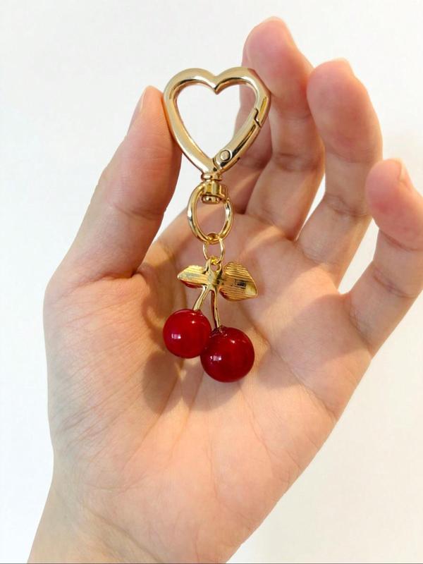 Cute Cherry Design Keychain, Fashionable Keychain for Women & Men, Trendy All-match & Exquisite Keychain for Birthday Gift