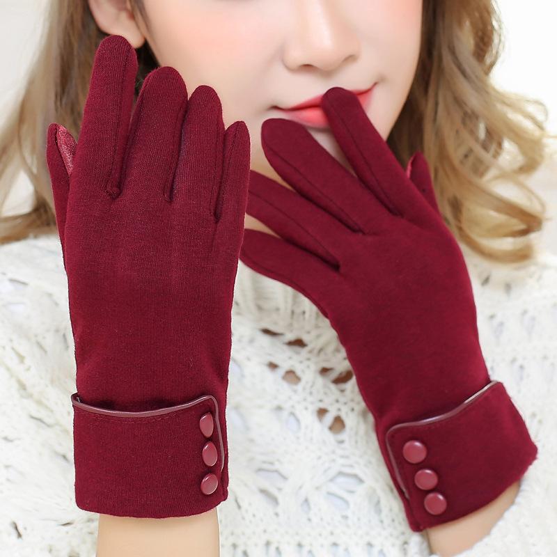 Womens Winter Warm Soft Cashmere Touch Screen Fleece Windproof Driving Gloves