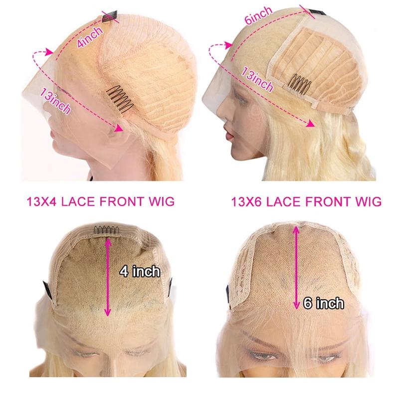 250% Density Blonde 613 13X6 HD Lace Frontal Wigs Pre plucked Lace Front Human Hair Wigs For Women 613 13X4 Straight Human Hair Wigs Can Be Dyed