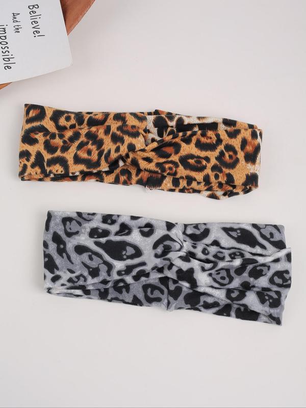 Vintage Leopard Pattern Hair Band, Soft Hair Band, Casual Versatile Hair Accessories for Women & Girls, Minimalist Headwear Suitable for Daily and Casual Wear