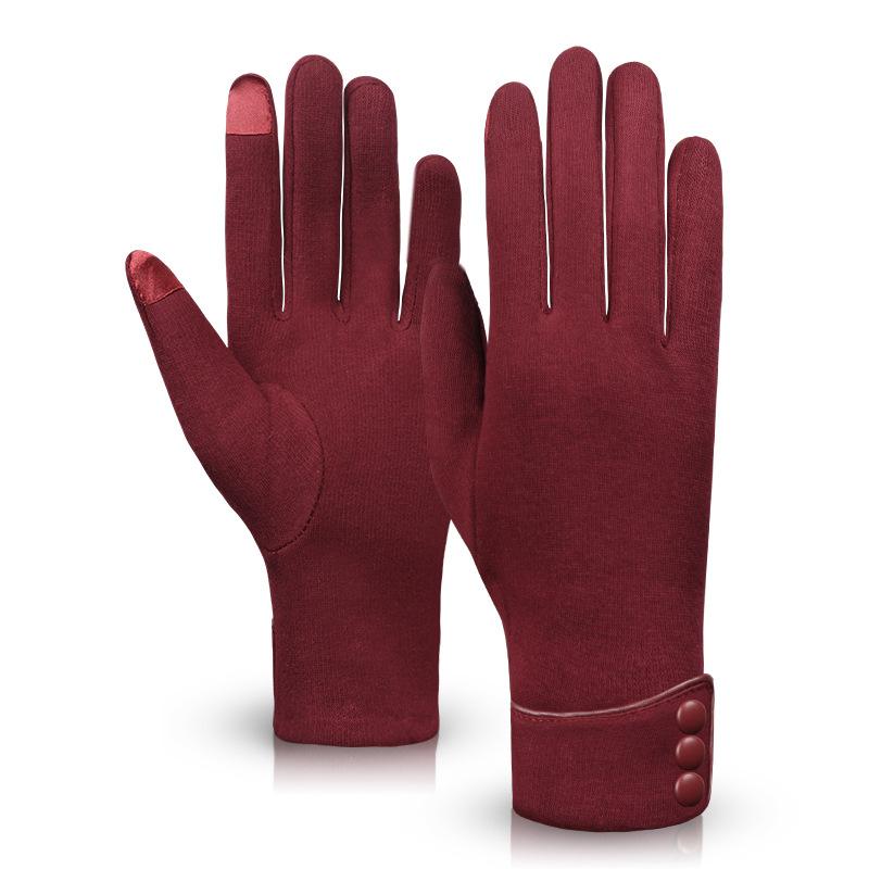 Womens Winter Warm Soft Cashmere Touch Screen Fleece Windproof Driving Gloves