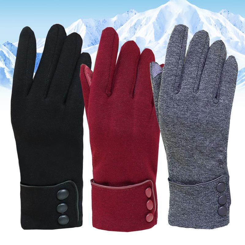 Womens Winter Warm Soft Cashmere Touch Screen Fleece Windproof Driving Gloves