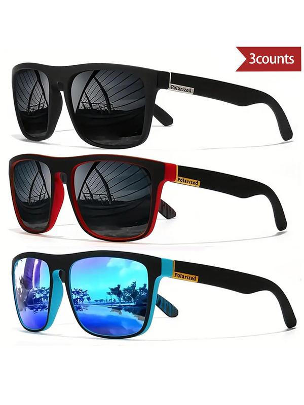 Unisex Sporty Minimalist Tinted Lens Sunglasses, Trendy Casual Square Frame Sunglasses for Fall Everyday Use, Fashion Accessories for Fall Outdoor Activities