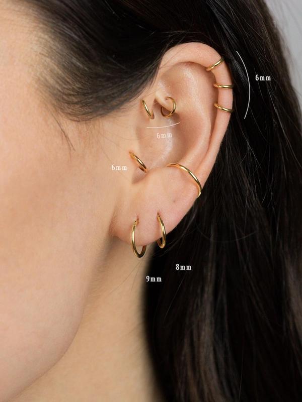 Women's Cute Trendy Hoop Earrings, Simple Style Plain Color Luxury Earrings for Clothing Decor, Trendy All-match & Exquisite Piercing Jewelry for Gift for Fall 2024